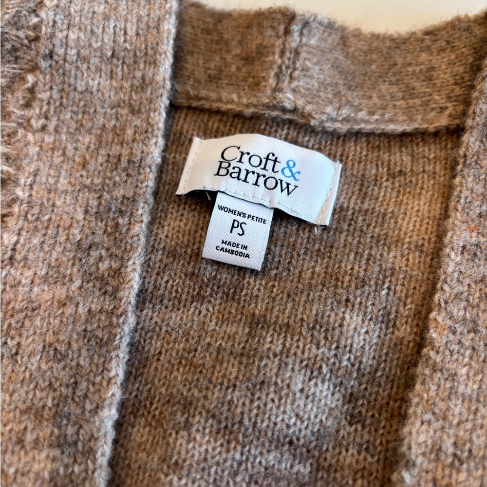 Croft & Barrow Women's Brown Cardigan Sweater - Picture 4 of 8